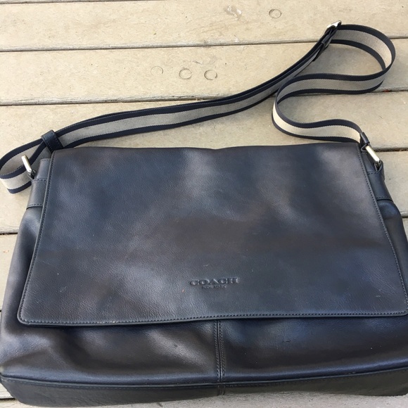 Coach Black Leather Messenger Bag